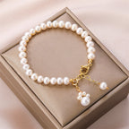 Fortune Jewel Pearl Cat Paw Healing Chain Bracelet