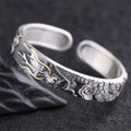 Fortune Jewel 999 Sterling Silver Dragon Strength Protection Bracelet Bangle