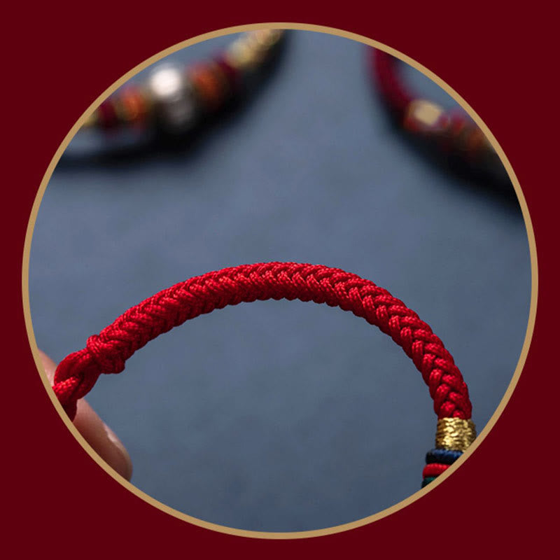 Fortune Jewel 925 Sterling Silver Tibet Handmade Om Mani Padme Hum Luck Protection King Kong Knot Braided Bracelet - Fortune Jewel