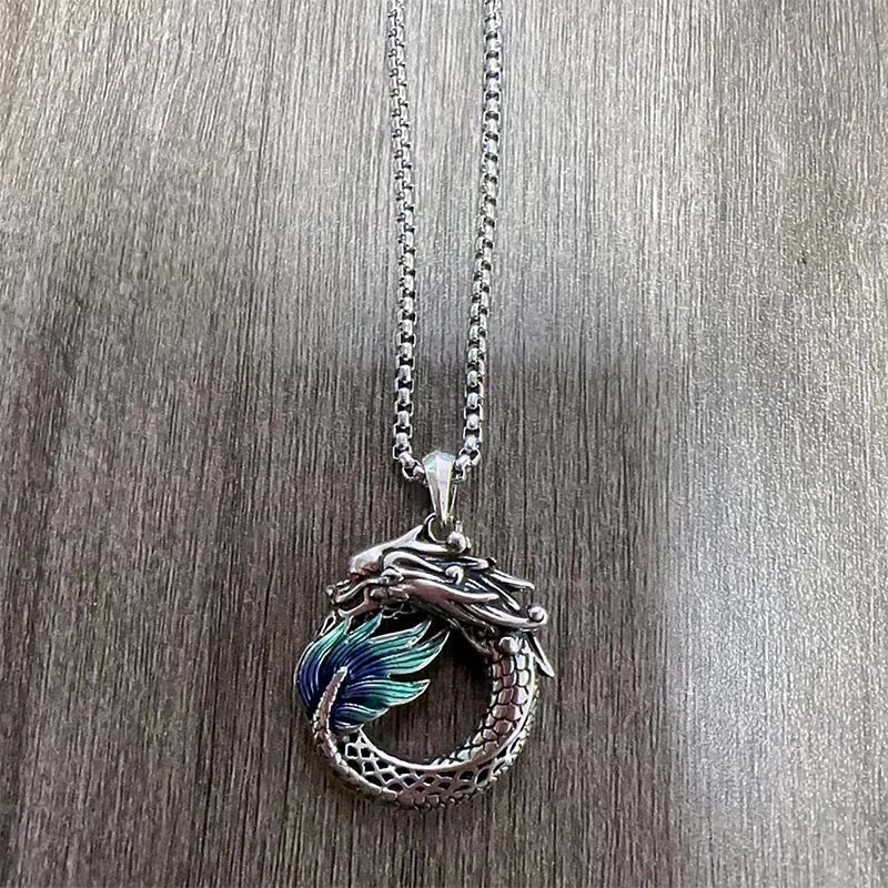 Fortune Jewel Tibetan Copper Dragon Strength Necklace