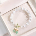 Fortune Jewel Cat's Eye Green Aventurine Blue Chalcedony Pink Crystal Peace Orchid Charm Bracelet