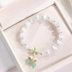 Fortune Jewel Cat's Eye Green Aventurine Blue Chalcedony Pink Crystal Peace Orchid Charm Bracelet