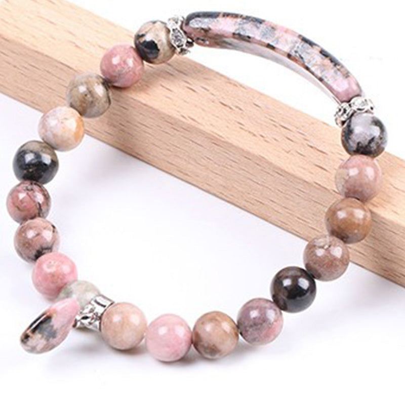 Fortune Jewel Natural Quartz Love Heart Healing Beads Bracelet