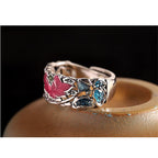 Fortune Jewel 925 Sterling Silver Lotus Koi Fish Enlightenment Ring Fortune Jewel