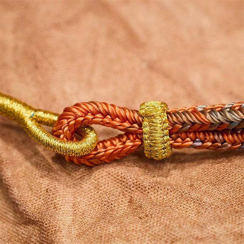 Fortune Jewel Colorful Rope Eight Thread Peace Knot Luck Handmade Bracelet