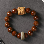 Fortune Jewel Purple Bodhi Seed Dancing Lion Wisdom Bracelet