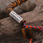 Fortune Jewel Tibetan Tiger Eye Om Mani Padme Hum Protection Power Bracelet