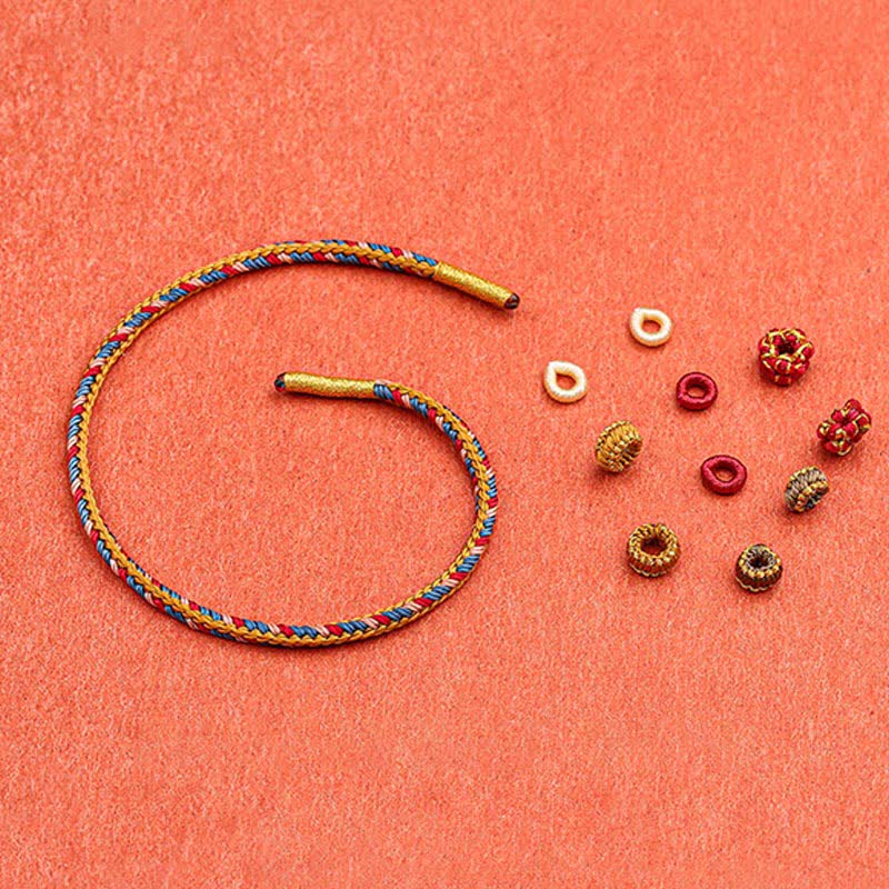 Fortune Jewel Handmade Dunhuang Color Luck Braid String Bracelet