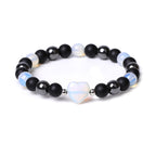 Fortune Jewel Black Onyx Tiger Eye Stone Crystal Love Heart Protection Bracelet