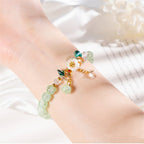 Fortune Jewel Simple Design Flower Charm Glass Bead Bracelet