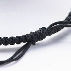 Fortune Jewel Small Leaf Red Sandalwood Ebony Wood Cute Cat Head Calm Protection Braided Bracelet