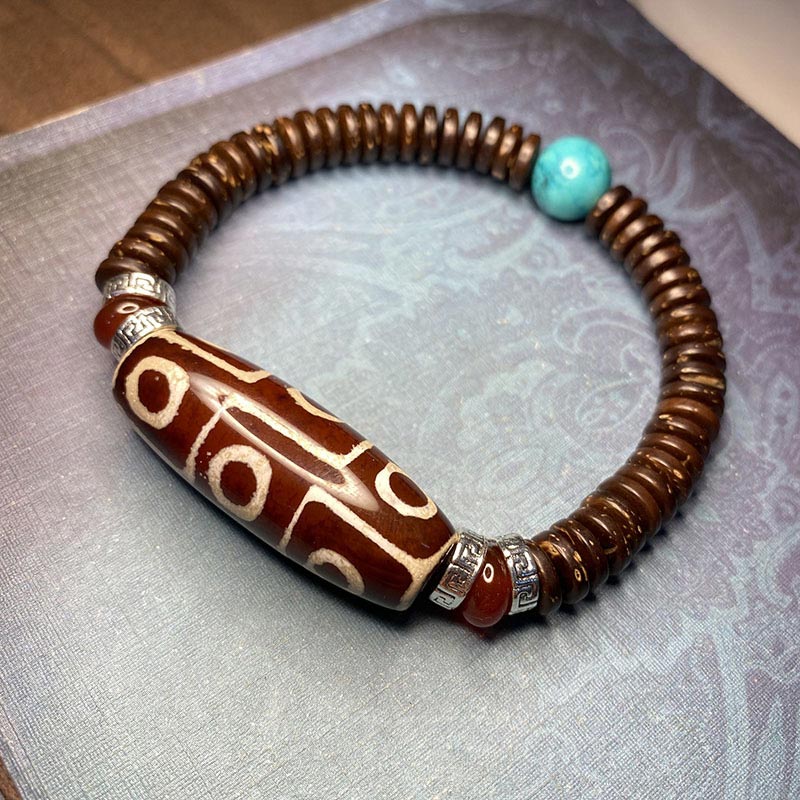 Fortune Jewel Tibetan Nine-Eye Dzi Bead Wealth Bracelet