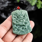 Buddha Stones Natural Jade Chinese Zodiac Dragon Sea Luck String Necklace Pendant Fortune Jewel