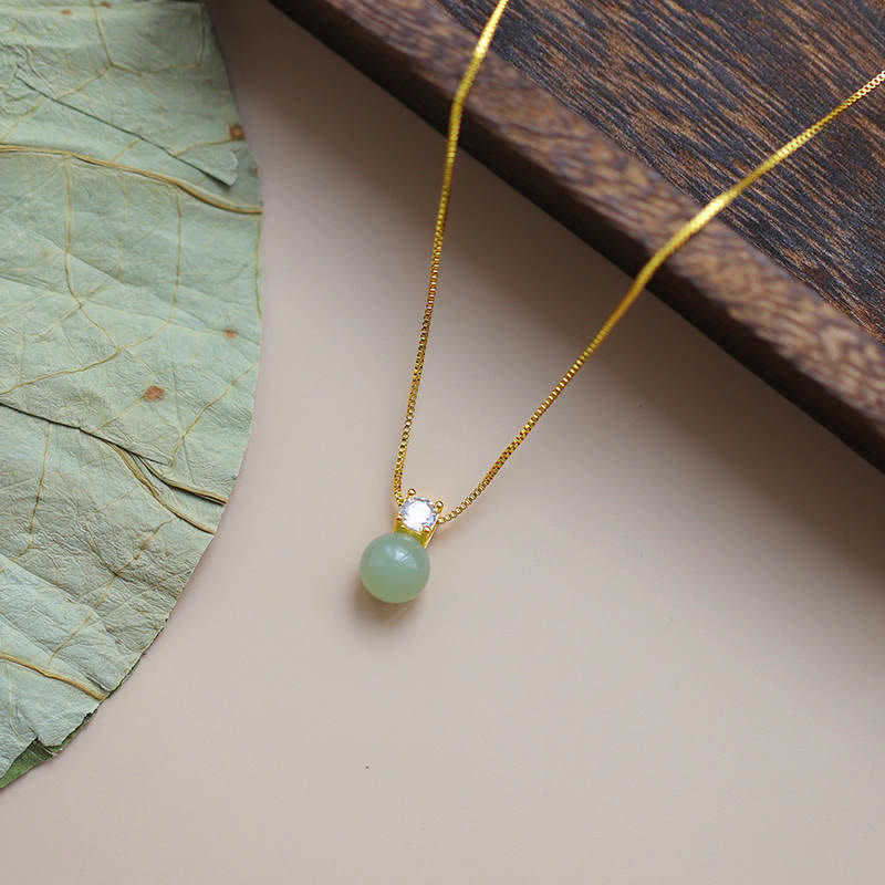 Fortune Jewel Lucky Bead Jade Prosperity Chain Necklace Pendant