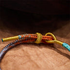 Fortune Jewel Colorful Rope Eight Thread Peace Knot Luck Handmade Bracelet