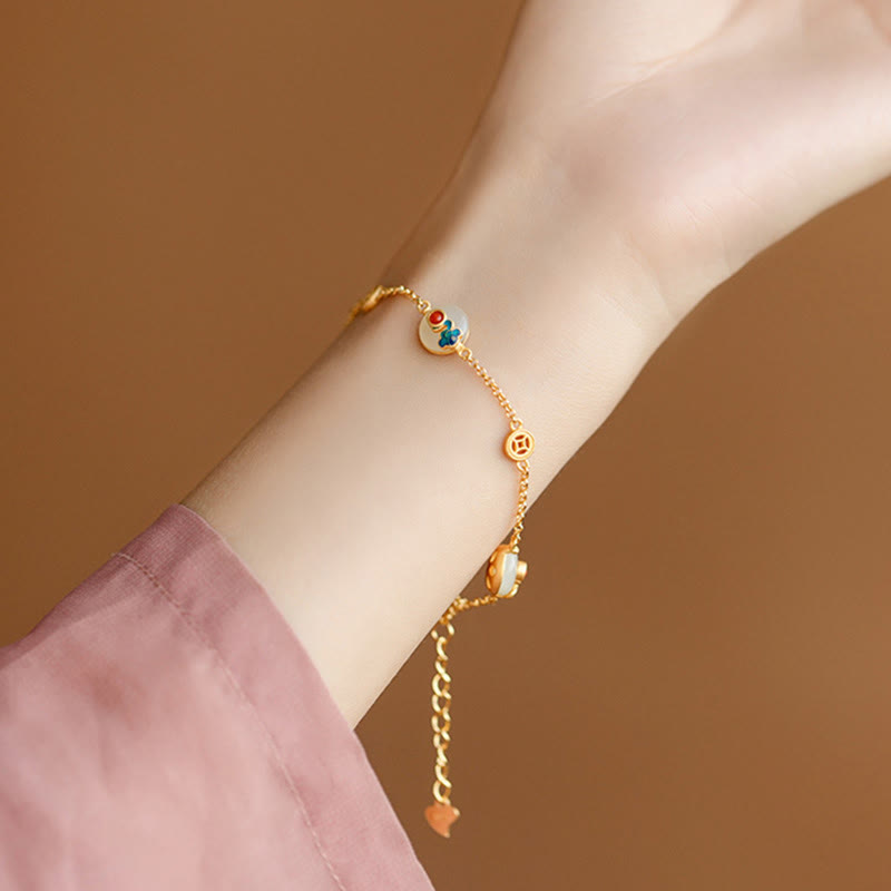 Fortune Jewel Auspicious Clouds Jade Pattern Luck Bracelet
