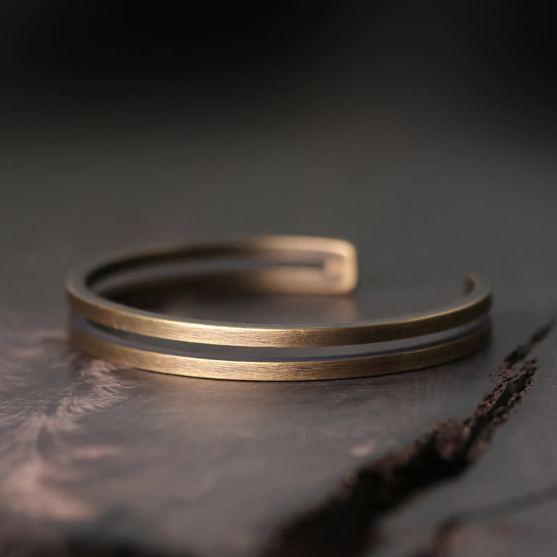 Fortune Jewel Rustic Copper Luck Viking Cuff Bracelet