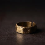 Fortune Jewel Tibetan Simple Design Copper Brass Frosted Wealth Ring