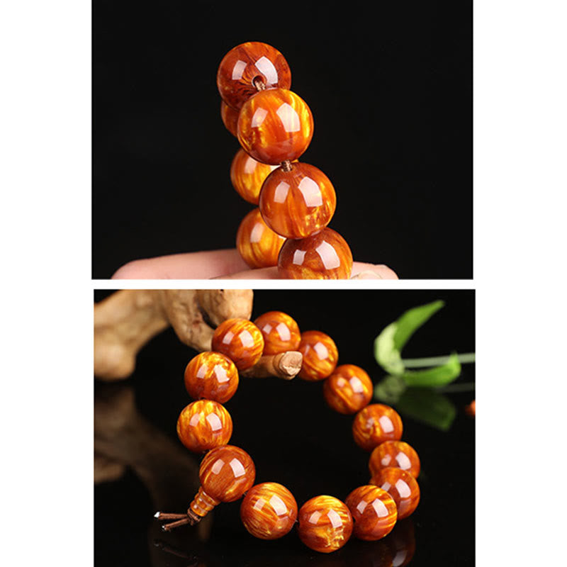 Fortune Jewel Golden Sea Willow Success Positive Bracelet Mala