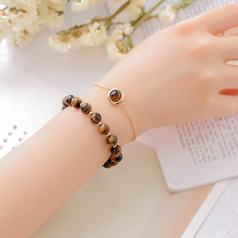 Fortune Jewel Sun Stone Strawberry Quartz Crystal Positive Bracelet