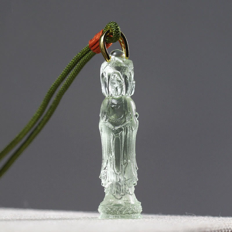 Fortune Jewel Avalokitesvara Buddha Liuli Harmony Necklace Fortune Jewel