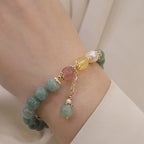 Fortune Jewel Jade Pearl Strawberry Quartz Abundance Luck Bead Charm Bracelet