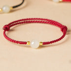 Fortune Jewel Handcrafted Round Jade Lucky Bead Prosperity Braided Bracelet