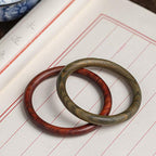 Fortune Jewel Tibetan Small Leaf Red Sandalwood Ebony Green Sandalwood Protection Bracelet Bangle