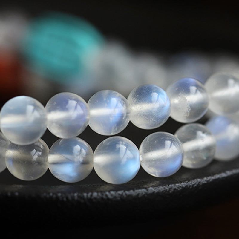 Fortune Jewel 108 Mala Beads Moonstone Amber Lotus Turquoise Crystal Healing Bracelet