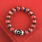 Fortune Jewel Tibetan Nine-Eye Dzi Bead Three-eyed Dzi Bead Liuli Glass Bead Wealth Bracelet