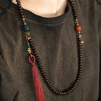 Fortune Jewel 108 Mala Beads Natural Tibet Purple Bodhi Seed Auspiciousness Bracelet