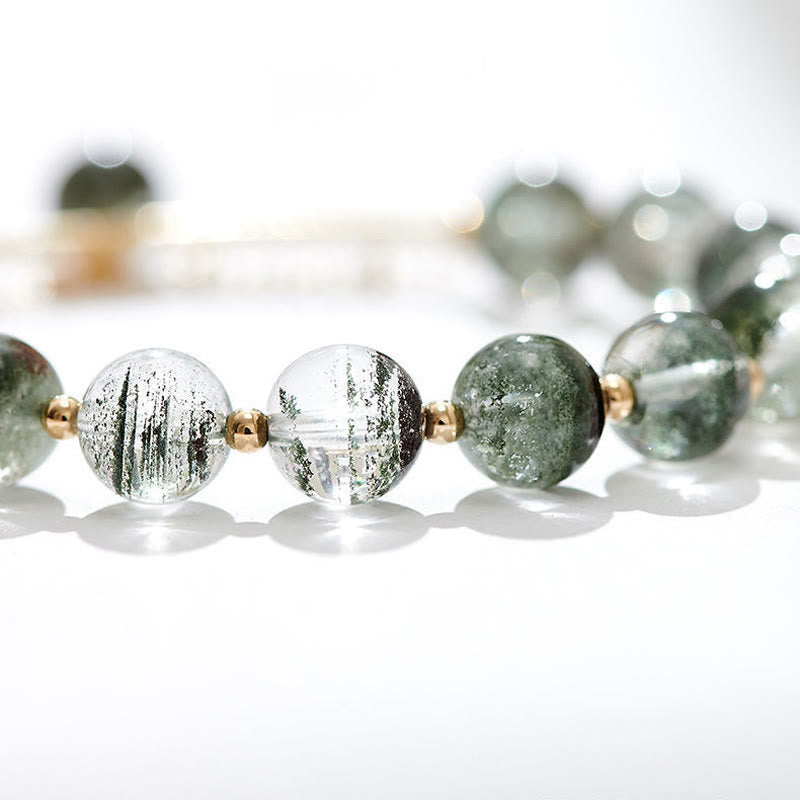 Fortune Jewel Green Phantom Crystal Confidence Charm Bracelet