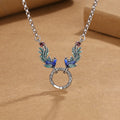 Fortune Jewel Phoenix Lotus Flower Luck Protection Necklace Pendant Fortune Jewel