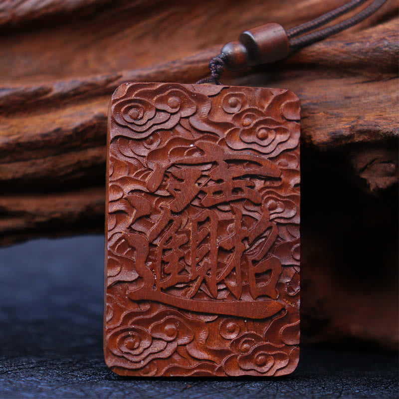 Fortune Jewel Natural Lightning Struck Jujube Wood PiXiu Copper Coin Good Fortune Necklace Pendant