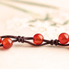 Fortune Jewel Red Agate Moss Agate Cinnabar Calm Bracelet
