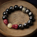 Fortune Jewel Gold Sheen Obsidian PiXiu Cinnabar Om Mani Padme Hum Protection Bracelet