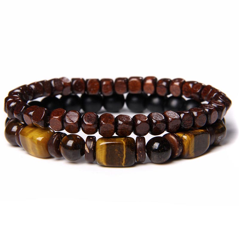 Fortune Jewel Tiger Eye Frosted Stone Hematite Courage Bracelet