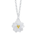 Fortune Jewel 925 Sterling Silver Cherry Blossom Flower Blessing Necklace Pendant