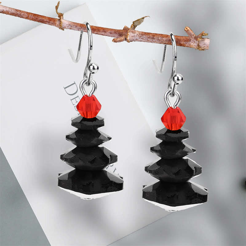Fortune Jewel Various Crystals Christmas Tree Amethyst Peace Healing Drop Earrings