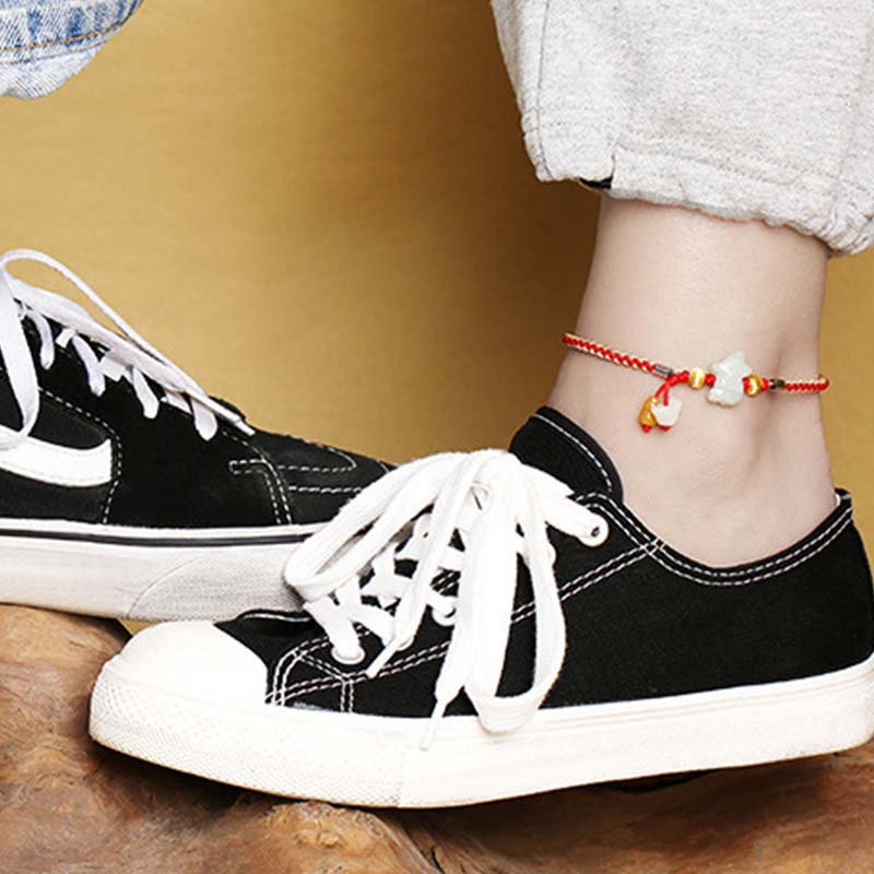 Fortune Jewel Chinese Zodiac Jade Prosperity Red String Bracelet Anklet - Fortune Jewel