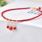 Fortune Jewel Red Agate Confidence Calm Anklet