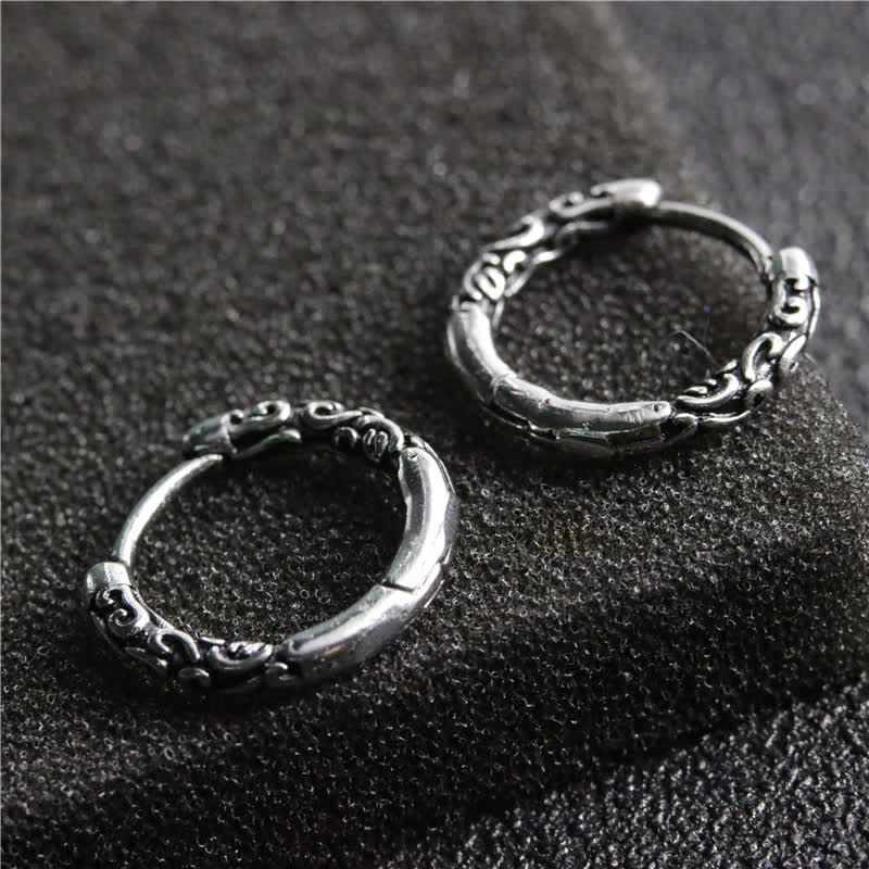 Fortune Jewel Viking Celtic Hoop Titanium Steel Balance Earrings