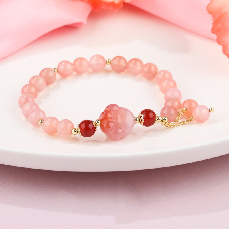 Fortune Jewel Natural Yanyuan Agate Cat Claw Paw Positive Bracelet