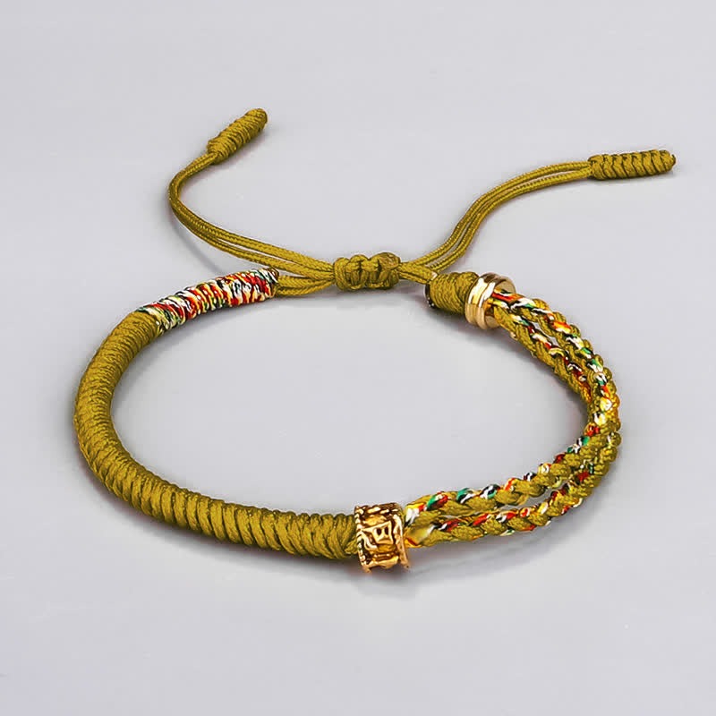 Fortune Jewel Om Mani Padme Hum Protection Luck String Bracelet