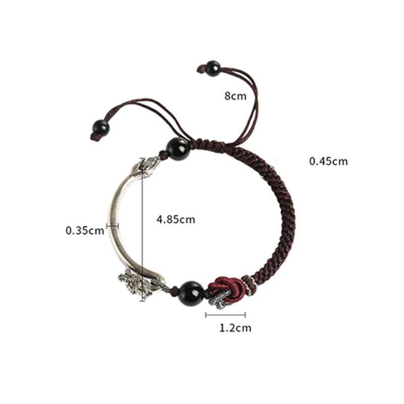 Fortune Jewel 925 Sterling Silver Auspicious Dragon Success Handcrafted Braided Bracelet