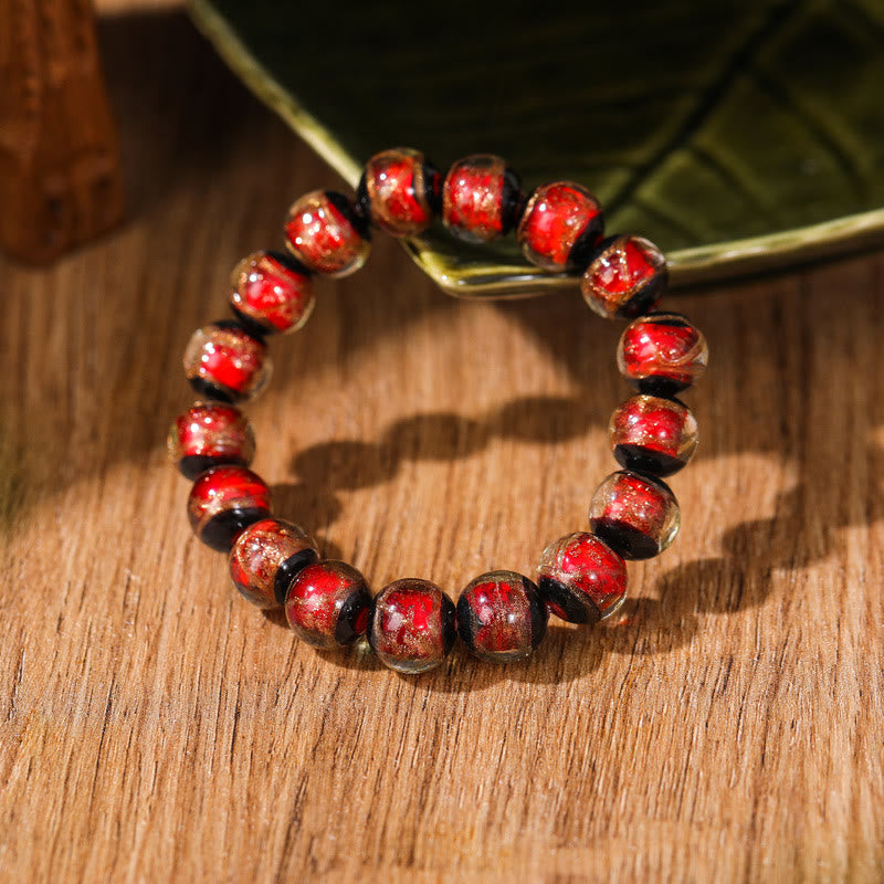 Fortune Jewel Tibetan Classic Liuli Glass Bead Luck Wealth Bracelet