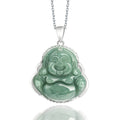 Fortune Jewel Laughing Buddha Jade Abundance Necklace Titanium Steel Chain Pendant Fortune Jewel