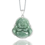 Fortune Jewel Laughing Buddha Jade Abundance Necklace Titanium Steel Chain Pendant Fortune Jewel