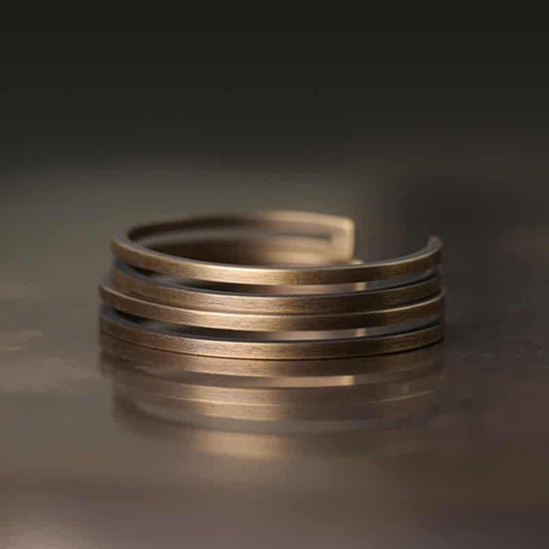 Fortune Jewel Rustic Copper Luck Viking Cuff Bracelet