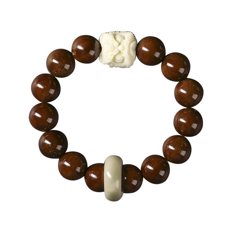 Fortune Jewel Purple Bodhi Seed Dancing Lion Wisdom Bracelet